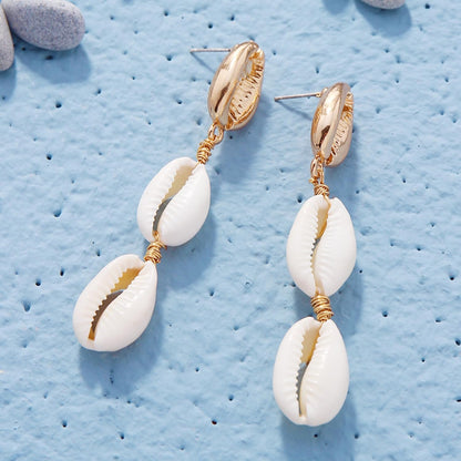 Ocean Beach Seashell Earrings,Natural Shell Dangle Earrings