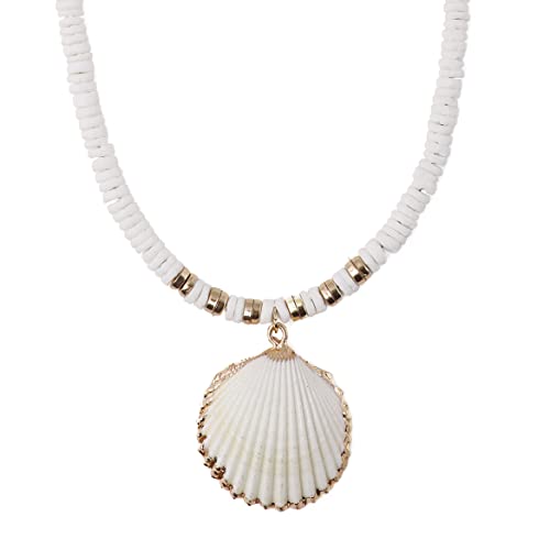 Bohemian White Seashell Charm Necklace