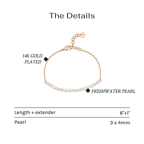 Freshwater Pearl Bracelet (White Gold Plated)