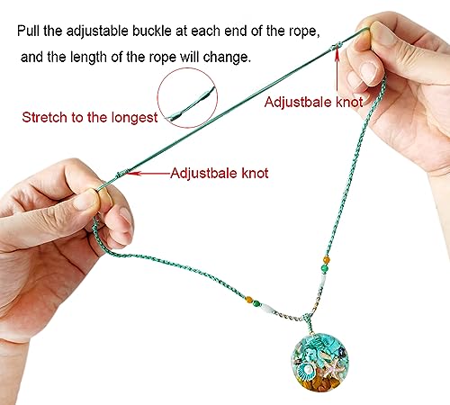 Ocean-Inspired Necklace With Conch, Starfish, Turquoise And Tiger Eyes - Adjustable Rope Perfect Necklac