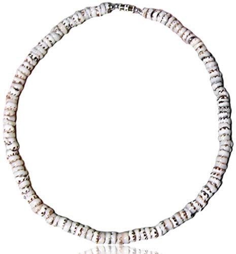 Native Treasure - 13" Tiger Puka Shell Necklace - Medium Shell - (5/16")