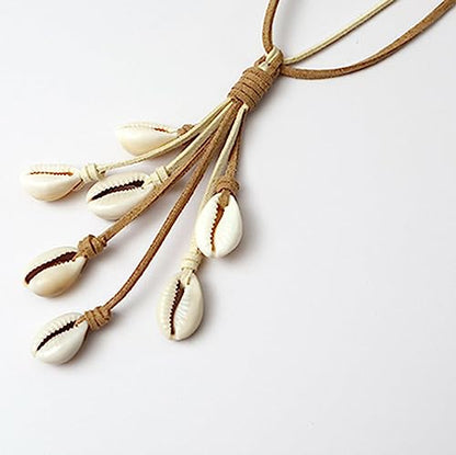 Long Shell Necklace Beach Boho Cowrie Shell Necklace