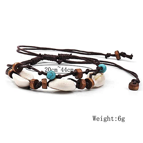 Natural Cowrie Bead Layers Adjustable Handmade Ankle And Bracelet