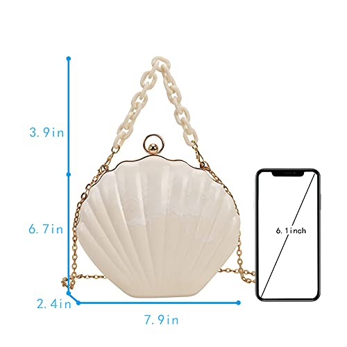 Seashell Mermaid Chain Strap Clutch Handbag