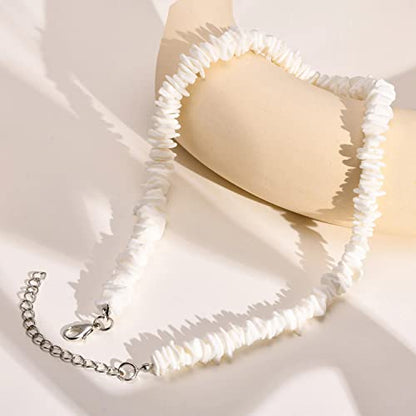 Natural Puka Shell Bohemian Necklace, Earrings and Bracelet Set