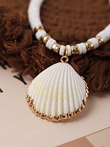 Bohemian White Seashell Charm Necklace