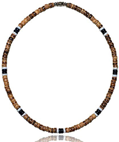 Handcrafted Vintage-Inspired Brown Puka Shell Necklace