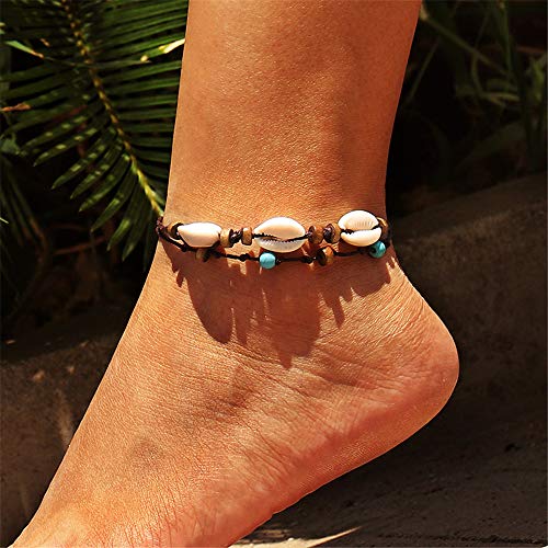 Natural Cowrie Bead Layers Adjustable Handmade Ankle And Bracelet