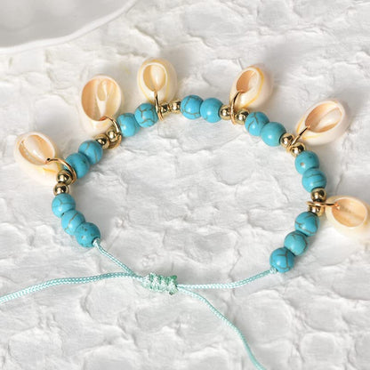 Handmade Seashell Blue Anklet & Bracelet